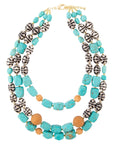 Tulum Blue Magnesite Golden Statement Necklace