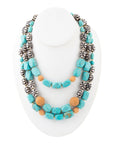 Tulum Blue Magnesite Golden Statement Necklace