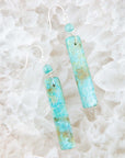 Blue Mint Amazonite Elongated Drop Earrings