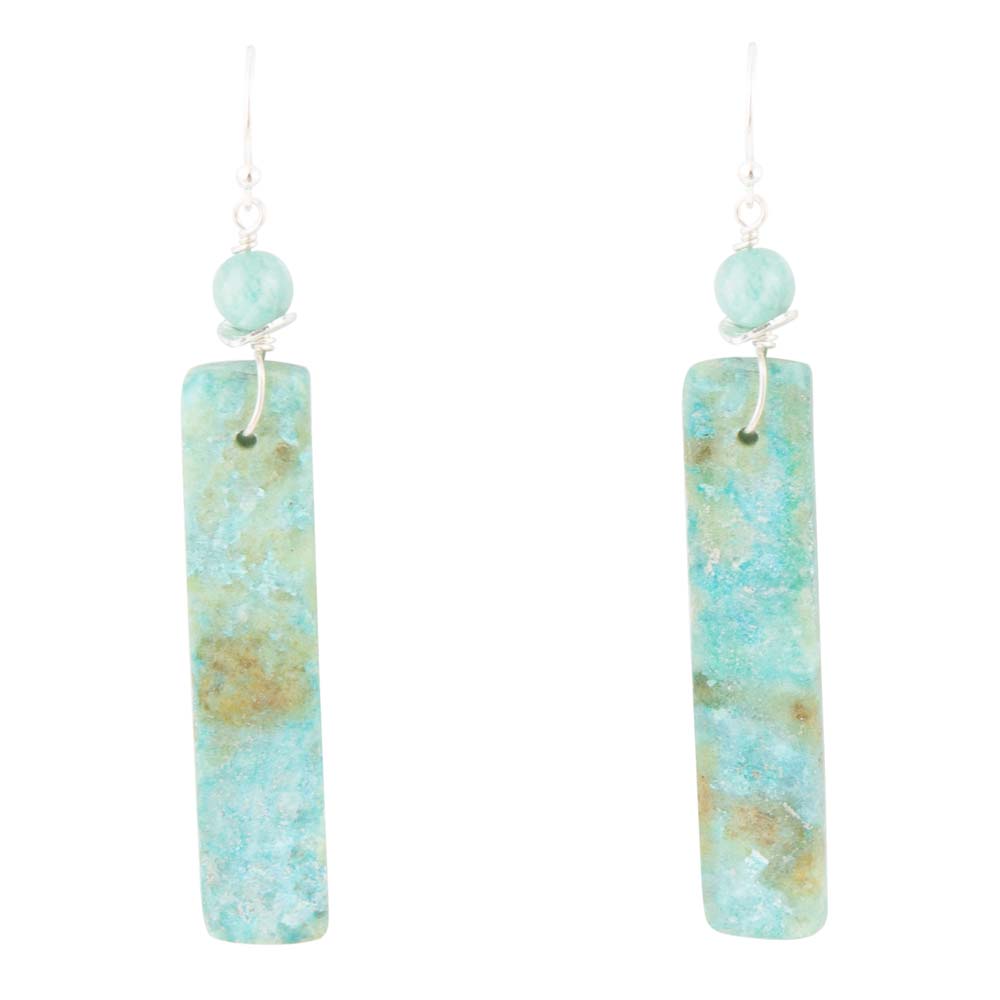 Blue Mint Amazonite Elongated Drop Earrings