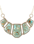 Blue Turquoise and Goldtone Statement Necklace
