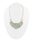 Blue Turquoise and Goldtone Statement Necklace