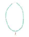 Blue Turquoise and Sterling Silver Boot Charm Necklace