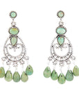 Blue Turquoise and Sterling Silver Chandelier Earrings