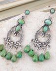 Blue Turquoise and Sterling Silver Chandelier Earrings