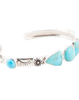 Blue Turquoise and Sterling Silver Cuff Bracelet