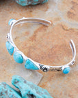 Blue Turquoise and Sterling Silver Cuff Bracelet