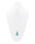 Blue Turquoise and Sterling Silver Hexagon Pendant Necklace