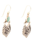 Blue Turquoise Flourish Golden Drop Earrings