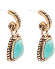 Blue Turquoise Golden Roped Earrings