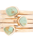 Blue Turquoise Golden Stacking Ring Set