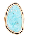 Blue Turquoise Golden Statement Ring