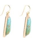 Blue Turquoise Jeweled Statement Golden Earrings