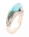 Blue Turquoise Line Golden Ring
