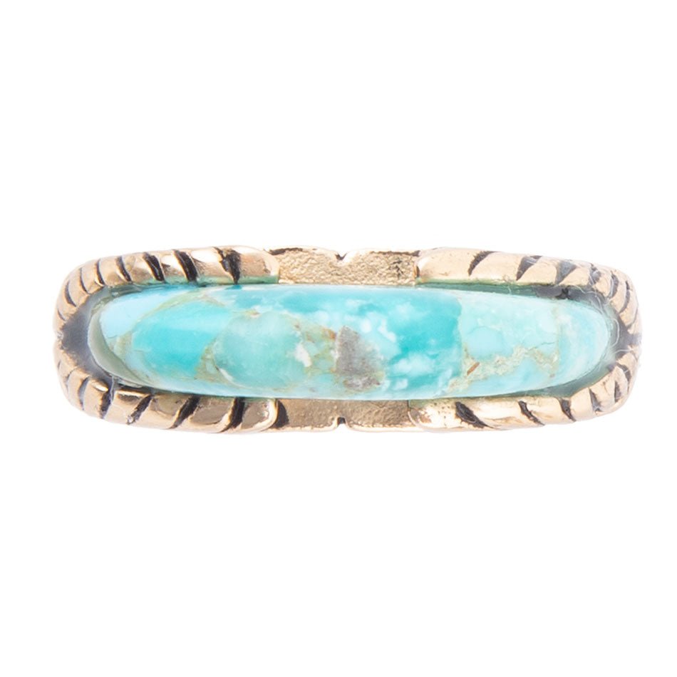 Blue Turquoise Line Golden Ring