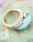 Blue Turquoise Line Golden Ring