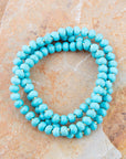 Blue Turquoise Magnesite Golden Bracelet Set