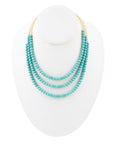 Blue Turquoise Magnesite Golden Necklace