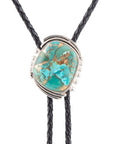 Blue Turquoise Matrix Sterling Silver Bolo Tie Necklace