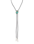 Blue Turquoise Matrix Sterling Silver Bolo Tie Necklace