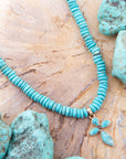 Blue Turquoise on the Cross Pendant Necklace