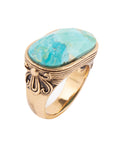 Blue Turquoise Oval Statement Ring