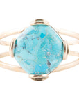 Blue Turquoise Rhombus Statement Cuff Bracelet
