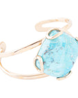 Blue Turquoise Rhombus Statement Cuff Bracelet