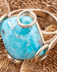 Blue Turquoise Rhombus Statement Ring