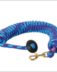 Blue Purple 3/4X25Ft Weaver Cotton Lunge Line Horse Rubber Stopper Brass Snap