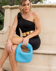 Woven Vegan Leather Clutch -clearance