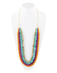 Bogota Mult-Stone Long Statement Necklace