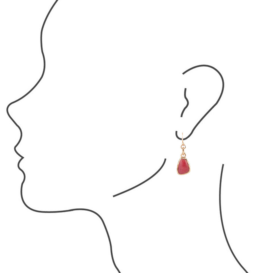 Bordeaux Quartz and Bronze Earrings