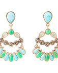 Legacy Blue Turquoise Golden Post Drop Earrings