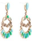 Legacy Blue Turquoise Golden Post Drop Earrings