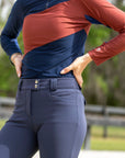 Juliette High Compression Breeches in Steel Blue - Premium