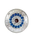 Red White & Blue Bright Silver 1.5" Disc European Crystal Concho