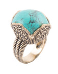 Blue Turquoise Golden Chunky Ring