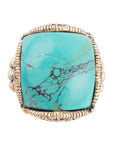 Blue Turquoise Golden Chunky Ring