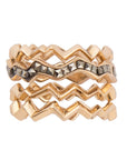Marcasite and Bronze Stack Ring Set