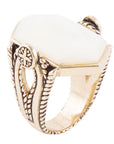 Golden Bronze White Mother of Pearl Ring