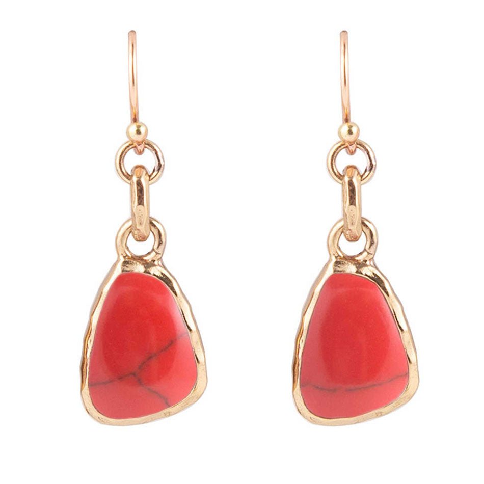 Bronze Red Howlite Earring