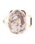 Brown Ocean Jasper Slab Golden Cuff Bracelet