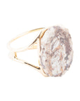 Brown Ocean Jasper Slab Golden Cuff Bracelet