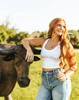 Buckle Bunny Cropped Tank Top