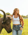 Buckle Bunny Cropped Tank Top