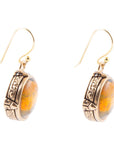 Bumblebee Jasper Round Drop Earrings