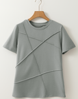 Stripe Textured Short Sleeve T-Shirt