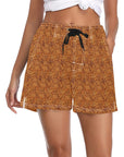 Women's Tooled Leather Print Beach Board Shorts