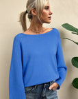 Solid Knit 3/4 Sleeve Dolman Sweater
